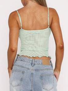 Vaiaye 女士性感修身针织圣诞吊带背心 - 綠色 - 查看 5