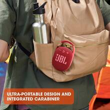 Clip 4 便携式迷你蓝牙音箱，大音量，强劲低音，集成登山扣，IP67 防水防尘，10 小时播放时间，适合家庭、户外和旅行，原装 JBL - 灰色 - 查看 11