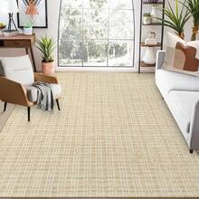 Waschbarer, moderner Teppich mit Karomuster, rutschfest, niedriger Flor, weicher, zeitgenössischer Überwurf, Bodenbelag, faltbarer Innenteppich für Wohnzimmer, Schlafzimmer, Spielzimmer, Kinderzimmer