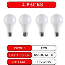 2/4/6/8pcs E27 12W LED Bulbs, Equivalent To 90W Incandescent, 6500K Cool White, 1200 Lumens Super Bright Bulbs, Suitable For Living Room, Kitchen, Bedroom And Office - 12W Light Bulb - View 15