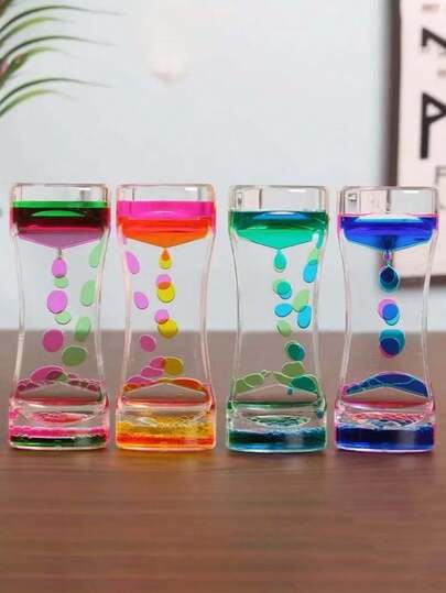 1pc Two-Color Liquid Timer Acrylic Waist Shaped Shell Battery-Free, Unique Decorative Timer For Desk Bookshelf, And Bedside Table Creative Furniture Decorations New Year Decorations Valentine's Day Gifts