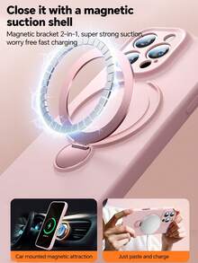 Simple Solid Color Magnetic Case Compatible With IPhone Series,Mobile Phone Stand,Soft Liquid Silicone Material,Soft Bumper, Shockproof Slim Bling Clear Case Compatible With IPhone Series,Compatible With IPhone 15Pro Max/16Pro Max Series,Back-To-School Supplies,Hallows' Day Christmas Gifts,Suitable For Women, Gifts For Family, Friends, Lovers