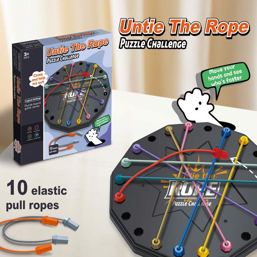 1pc Rope Untangling Battle Challenge Board Game Toy For Children, Designed To Enhance Logical Thinking And Focus, Perfect For Parent-Child Activities. - Nhiều màu - Xem 1