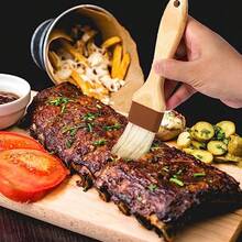 3pcs Pastry Basting Brushes Oil Brush For Cooking Boar Bristle Brushes BBQ Basting Brush Kitchen Baster Brushes For Oil Egg Spread Marinade Sauce 2 Small + 1 Medium