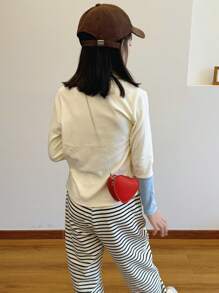 女生时尚刺绣链条肩带心形单肩包，独特菱形斜挎小包