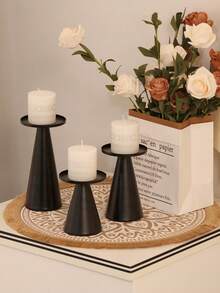 1Pc/1Set European Style Modern Creative Metal Iron Candle Holder, Solid Color Cylindrical Tabletop Decorative Candle Holder, Suitable For Romantic Wedding, Candlelight Dinner, Birthday Party, Party Dinner, Family Table Decoration, Metal Pillar Candle Holder Modern Iron Pillar Candle Holder Dining Table Centerpiece Birthday Party Wedding Dining Home Decoration Gift Candle Holder. Home, Hotel