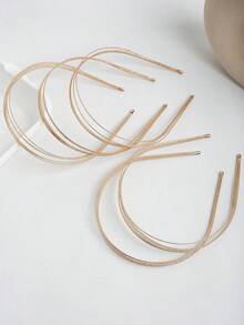 Serre-tête fin et chic en métal minimaliste, convient pour un port quotidien, bandeau, accessoire pour cheveux, accessoire de tête - Doré - Voir 9
