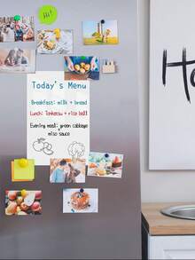 Magnetic Dry Erase White Board, Wall Mounted White Board For Organizers And Planners, Kitchen Fridge Shopping List With Marker Pen, Magnetic Eraser And Magnetic Pen (Rectangular)