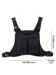 1pc Men's Water Resistant Chest Bag, Lightweight, Front Chest Pack For Running, Cycling, Workouts With Phone Holder And Extra Storage - Multicolor - View 10