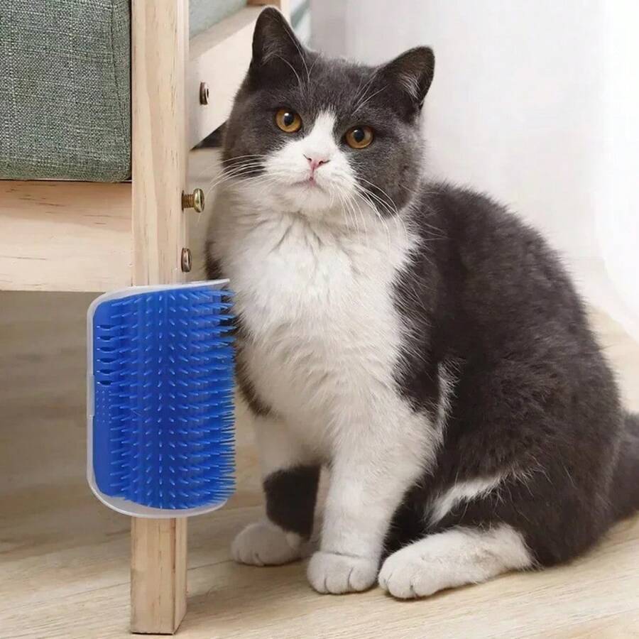Plastic Cat Corner Massage Brush, Self-Cleaning Scratch Pad, Arch-Shaped Design Pet Supplies, Suitable For Home Use, Cat Grooming Brush - Multicolor - View 1