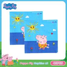 Hasbro 37pcs Official Peppa Pig Party Supplies Set, Including Tablecloth, Paper Cups, Paper Plates, Napkins, Cartoon Theme Birthday Party Disposable Tableware Set, Party Favors, Suitable For Christmas, Halloween And Other Holiday Celebrations And Gifts.