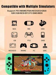 1pc New Handheld Game Console With 7.1-Inch HD Screen 20000 Built-In Classic Nostalgic Games And 20 Emulators For NES/MD/GBA/PS1/FC Multi-Functional Game Consoles Can Be Connected To TV And Includes Dictionary Music Video E-Book Picture Recording And Game Archiving Vintage Retro Joystick Arcade Game Console Holiday Gift. For Boyfriend Or Husband