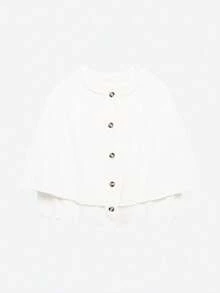 Women's Fashionable And Versatile Commuting Cape Design Round Neck Knitted Sweater Tops