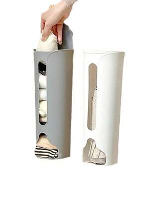 1pc Wall-Mounted Extractable Underwear Storage Box, No Drilling Required, Household Wardrobe Lingerie & Sock Organizer, Slouchy Person Must-Have