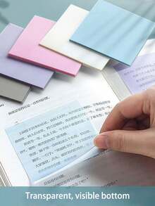 Kolorowe, przezroczyste karteczki samoprzylepne, wielokrotnego użytku, samoprzylepne notesy z korektorem, wodoodporny i przenośny, przezroczysty notes PET do robienia notatek i widoczności treści, materiały do klasy, zakreślacze, artykuły papiernicze, sezon powrotu do szkoły, odpowiednie dla uczniów i artykułów biurowych, najlepszy wybór na prezenty