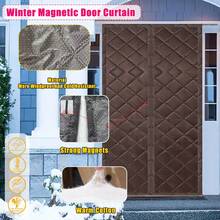 ستارة باب عازلة للحرارة مغناطيسية - قماش أكسفورد ثقيل، بطانة مسمكة، زيادة في الارتفاع بمقدار 2 بوصة، تناسب أبواب الزجاج الانزلاقية 80-120 سم، تحافظ على الدفء وتقلل الضوضاء في الشتاء، لون بني، ستارة باب شتوية، عزل باب انزلاقي، سطح منسوج، بنية متينة، عزل المنزل، تصميم، خياطة مقواة، حل عزل المنزل