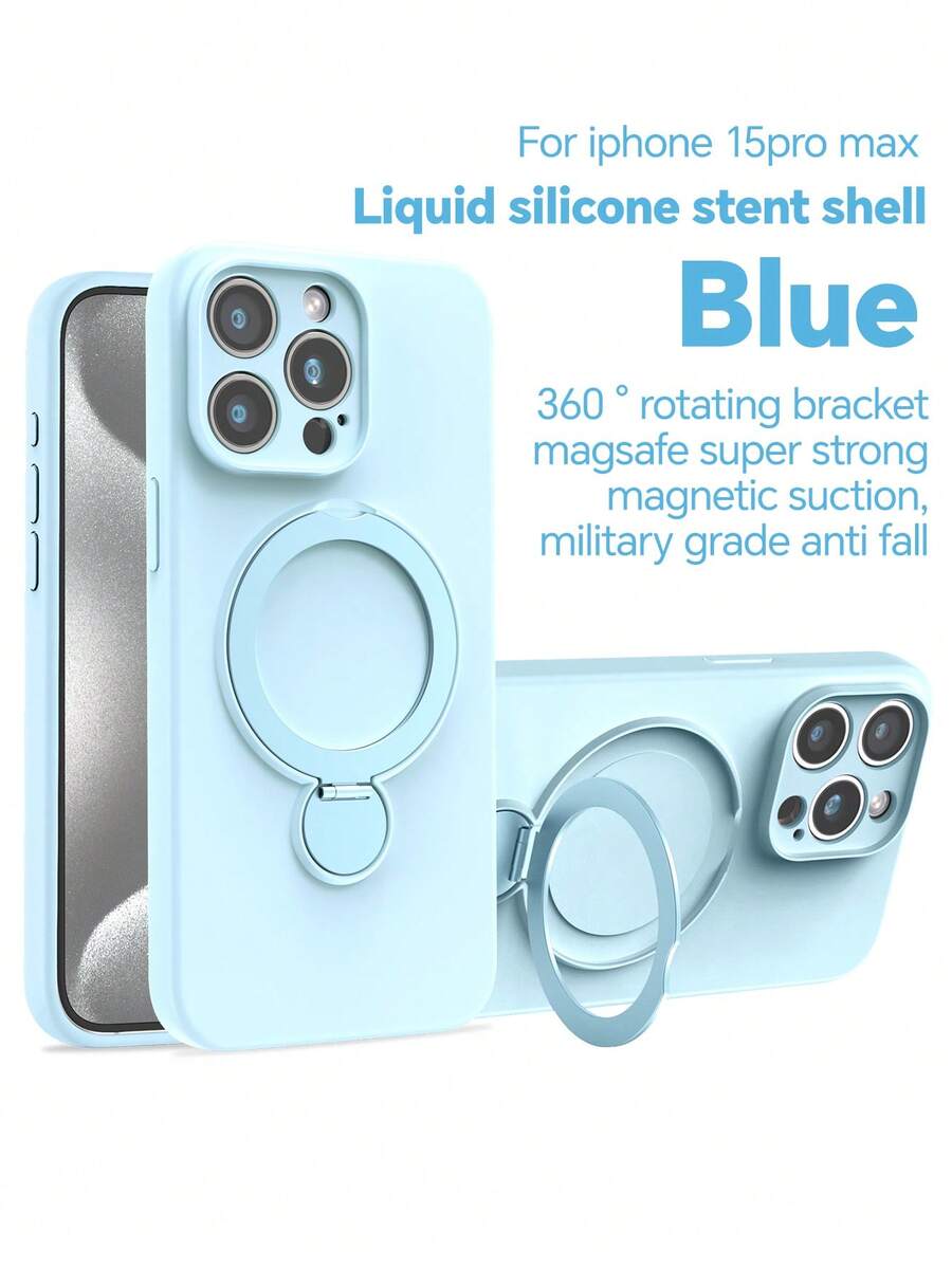 Simple Solid Color Magnetic Case Compatible With IPhone Series,Mobile Phone Stand,Soft Liquid Silicone Material,Soft Bumper, Shockproof Slim Bling Clear Case Compatible With IPhone Series,Compatible With IPhone 15Pro Max/16Pro Max Series,Back-To-School Supplies,Hallows' Day Christmas Gifts,Suitable For Women, Gifts For Family, Friends, Lovers