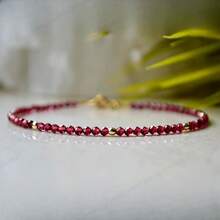 Vòng tay đơn giản bằng hạt đá Garnet tự nhiên dành cho người sinh tháng 1 | Bảo vệ năng lượng tích cực và sức sống | Quà tặng cho bạn gái, bạn thân, sinh nhật, năm mới | Vòng tay tinh tế - Nhiều màu - Xem 4
