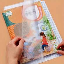 10 件自粘书套、透明磨砂书膜、书套、保护性书套、预切书套、可重复使用和可调节书套、加厚保护性书套，适用于办公室、学校或学生 - 彩色 - 查看 9