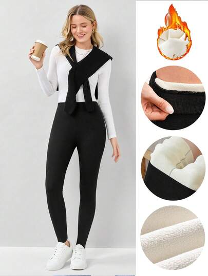 Miaspire 女士休闲纯色高腰紧身长款打底裤，适合春秋季节