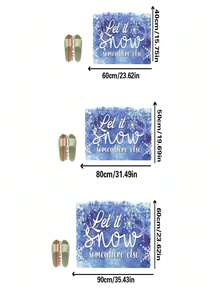 1 Stück Premium Flanell Weihnachts-Schneeflocken-Muster Fußmatte, kleine Matte, 650g/㎡ Dichte, hautfreundlich, pillingfrei, pflegeleicht, maschinenwaschbar, geruchlos, geeignet für Heimdekoration, Raumdekoration, kleine Matte, Wohnzimmerteppich