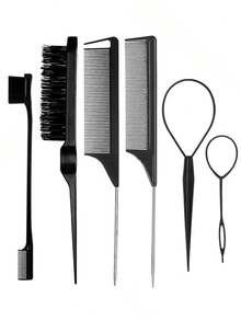 1/3/6/12/13/15件套男女通用美发梳套装，包含梳子套装，可用于蓬松造型、边缘梳理和后梳，九排梳，喷雾瓶（用于梳理打结的头发），头皮按摩洗发刷，优质宽齿梳，花朵发夹，造型梳套装，梳子，发刷，梳子，梳子，打结梳，球形梳，迷你发刷，发刷套装，木梳，发刷，迷你发刷，打结梳，发刷，美发产品，美发工具，美发用品，护发，卷发梳，美发设备，旅行必备，旅行必备，发型，美发，发刷，后梳，造型梳，卷发梳，边缘梳，发梳，梳头发，发刷套装，梳头发，卷发梳，打结梳，女士发刷，头发，旅行，美发产品，美发工具，头发理发用品、理发师、理发配件、理发店、美发设备 - 彩色 - 查看 23