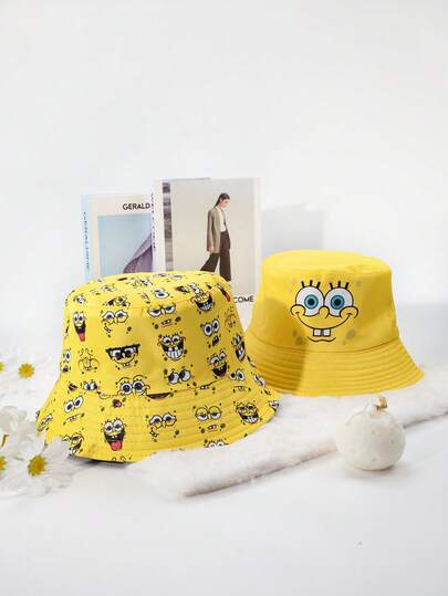 SPONGEBOB قبعة صياد كلاسيكية جميلة وكرتونية قطعة واحدة، مناسبة للعودة إلى المدرسة، الأنشطة اليومية الخارجية، السفر، الحفلات المتخصصة، هدية رائعة لأصدقائك في العطلات والأعياد، ملابس الخريف