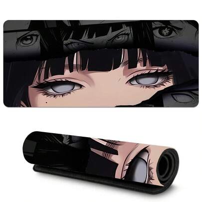 1pc Japanese Anime Eyes Desk Mat, Anime Art Gaming Mouse Pad, Large Desk Pad With Stitched Edge Non-Slip Base Keyboard Big Mouse Pad For Office Home Work Gaming, Perfect Gift Idea