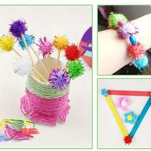 100 pièces/200 pièces Pompons pailletés colorés, pompons brillants, pompons moelleux de Noël, matériaux de décoration artisanale DIY