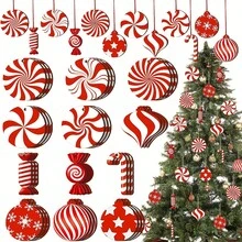 Cane Candy Christmas Decoration Christmas Tree Hanging Decoration Christmas Tree Wood Carving Cane Candy Mint Christmas Christmas Decoration Christmas Tree Decoration Christmas Atmosphere Christmas Essential Christmas Goods