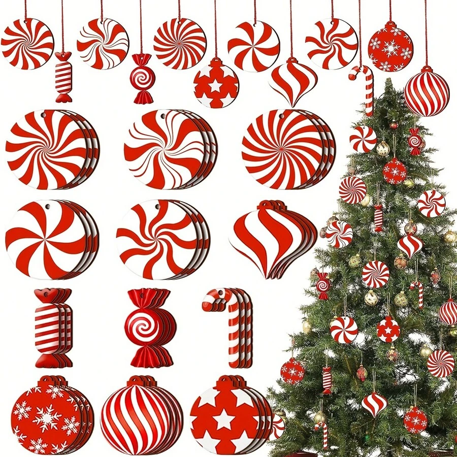 Cane Candy Christmas Decoration Christmas Tree Hanging Decoration Christmas Tree Wood Carving Cane Candy Mint Christmas Christmas Decoration Christmas Tree Decoration Christmas Atmosphere Christmas Essential Christmas Goods