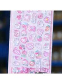 4/1 Pc Cute 3D Stickers, Diamond Bubble Stickers, Handmade Sticker Art, Luggage Decor, Kids Craft Toys, Girls Gift, Random Color & Style