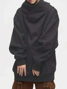 Men's Casual Fashionable Unique Loose Fit Sweatshirt, Comfortable Soft Fabric Versatile Pullover Hoodie, Essential For Commuting, Fall