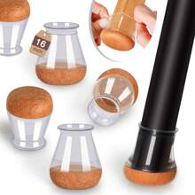 4/16/32 Piezas Protectores de piso para patas de silla redondas - Deslizadores de muebles de silicona TPE gruesos, Cubiertas de silla transparentes para reducción de ruido y protección del piso, Almohadillas duraderas para patas de muebles para mesas y sillas, sofás y mesas de centro, adecuadas para cocina, sala de estar, dormitorio