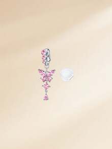 1 buc. piercing fals pentru buric de tip clip-on cu fluture, din zirconiu cubic, stil funky, inel fals pentru ombligete pentru femei, piercing fals pentru buric, inel fals pentru ombligete - Inel fals pentru burtă cu fluture - Vizualizare 12