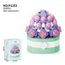 1 Flower Building Blocks Bouquet, Succulent Potted Plant Assembly Adult Building Blocks Toy, Suitable For Desktop Decor, Birthday Gift, Holiday Gift, Stress Relief Toy, 517+ Pieces (Multiple Styles And Sizes Of Flower Bouquet And Succulent Planter Blocks)