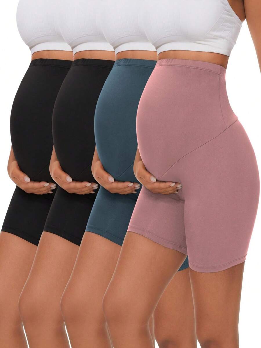 TELALEO 4 Packs Women's Maternity Leggings Over The Belly High Waisted Yoga Workout Pregnancy Pants Activewear For Women