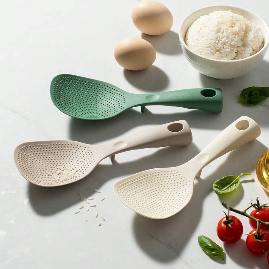 Self-Standing Silicone Rice Spoon, High-Temperature Resistant, Integrated Non-Stick Rice Spoon, Suitable For Use With Household Electric Rice Cookers To Hold The Self-Standing Rice Spoon.