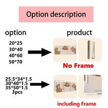 3幅装裱帆布画，儿童节装裱帆布墙画，泰迪熊主题婴儿房装饰，中性儿童房墙画，3件套，可爱动物窥视图案，婴儿房或游戏室数字下载，婴儿房墙面装饰，婴儿房装饰品，墙面装饰海报，励志印刷墙画，挂墙装饰，可直接悬挂。 - 彩色 - 查看 4
