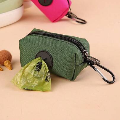 Outdoor Dog Walking Poop Bag Holder, Pet Waste Bag Dispenser With Clip, Canvas Portable Pet Poop Bag Pouch
