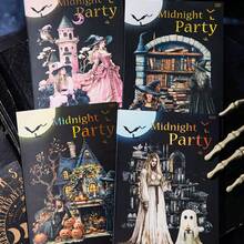 20pcs/Book, Vintage Dark-Themed Sticker Book, Halloween Theme, Suitable For Decorating Phone Cases, Clipboards, Postcards, Journals, Halloween-Themed Sticker Book, Creative DIY Materials