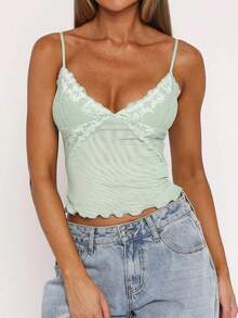 Vaiaye 女士性感修身针织圣诞吊带背心 - 綠色 - 查看 6