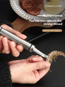 Edelstahl Garnelen Darmausstecher, multifunktionaler Litschi-Kern-Entferner, Garnelen-Gehirn-Entfernungswerkzeug