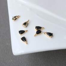 5 mặt dây chuyền hình giọt nước bằng đồng khảm tinh xảo đính đá Zirconia nhiều màu sắc, có thể dùng làm hoa tai, vòng tay, vòng cổ, phụ kiện hoàn thiện tinh xảo - Nhiều màu - Xem 5