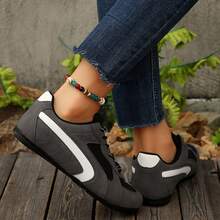 Womens Shoes Walking Classic Fashion Sneakers Casual Tennis Anti Slip - màu đen - Xem 3