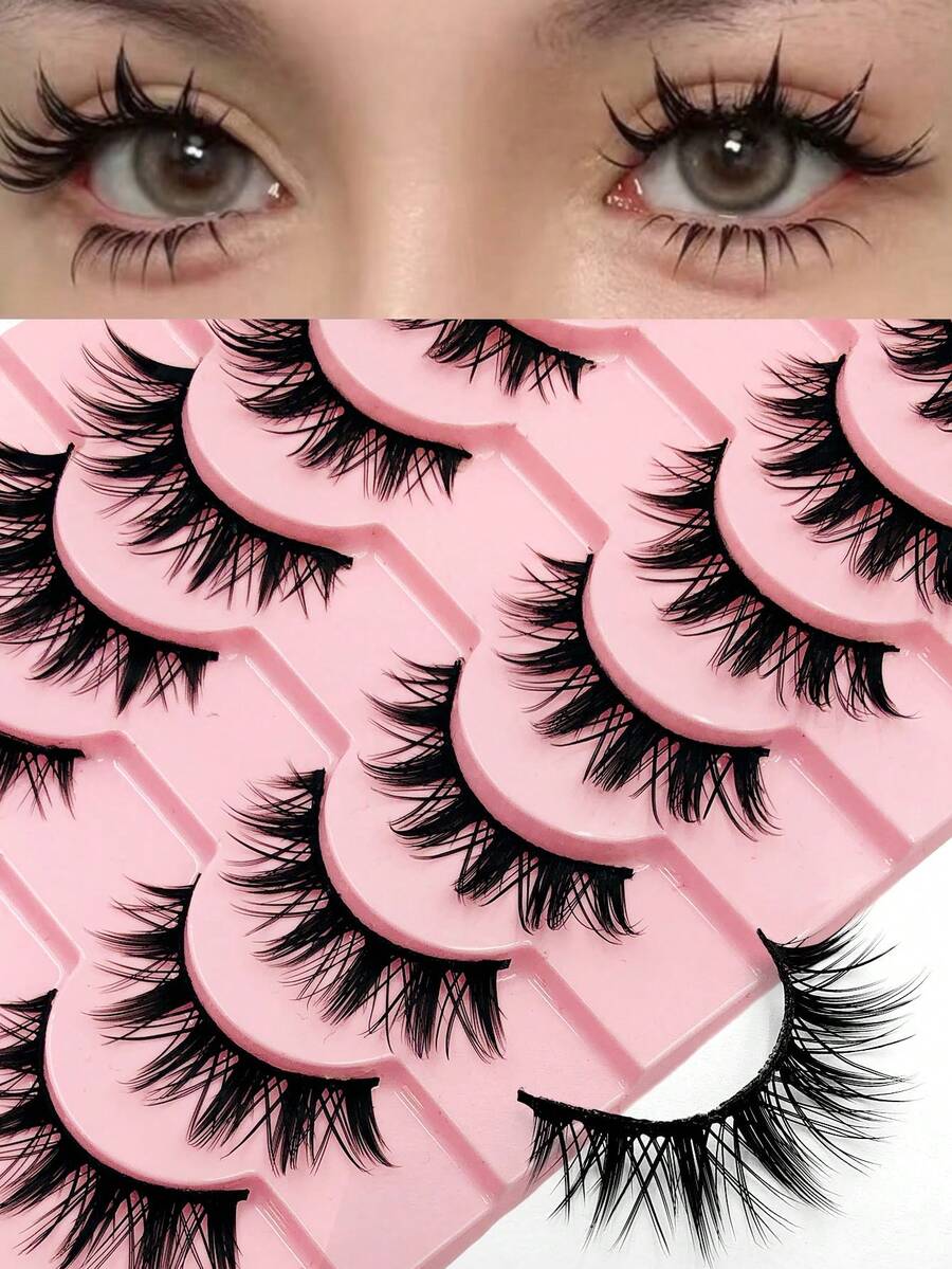 10 Pairs Natural False Eyelashes Manga Lashes 3d Faux Mink Lashes Soft Winged Natural Realistic Eyelash Extension