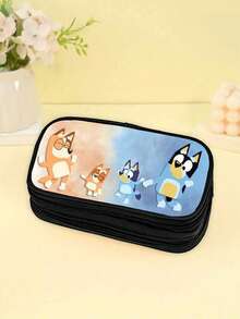 Bluey حافظة أقلام/كرتون بلوي/محمولة/أنيقة/مدمجة/جامعية/ملونة/فتاة/طالبة/عادية/ديكور حفلة/هدية