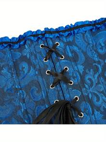1 pieza Corsé vintage de mujer, disfraz de Halloween - azul real - Ver 4