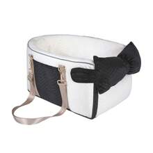 Dog Car Seat For Small Dogs, Portable Center Console Dog Car Seat, Pet Booster Seats With Safety Belt  And Soft Cushion, Pet CarSeat For Dogs And Cats Under 15 Lbs, White