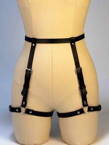 1pc Women Casual Style Leather Thigh Garter Belt Adjustable Harness Belt Sexy Waistband Party Accessories For Halloween Daily Wear